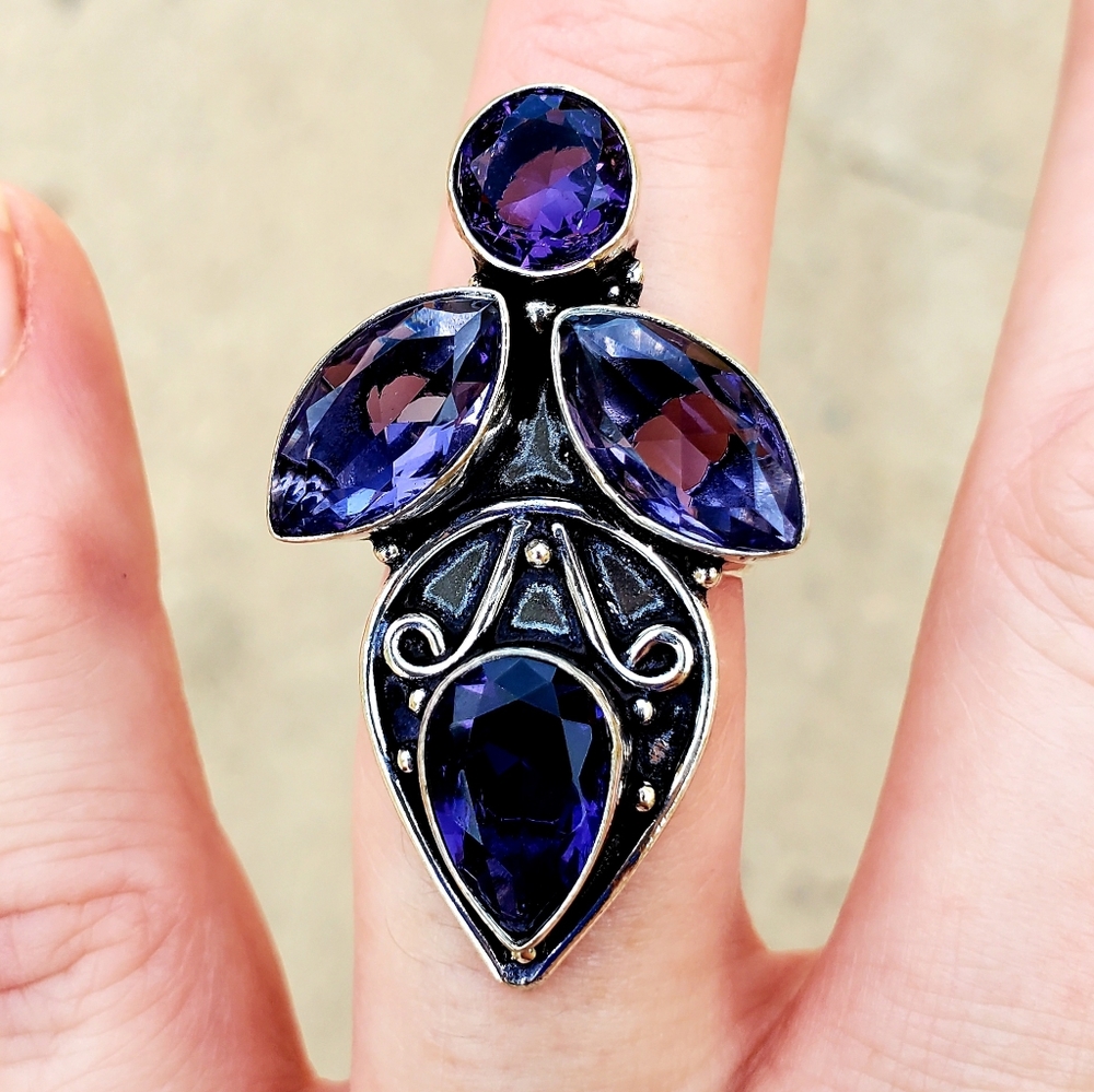 New Amethyst 925 Silver Ring. - Picture 14 of 15